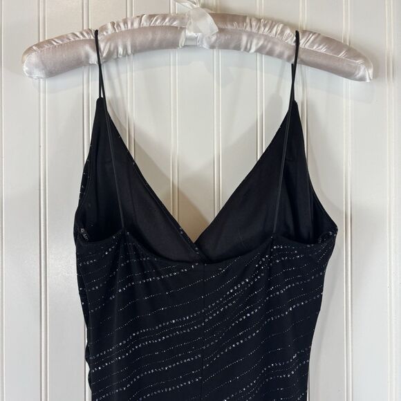 Vintage City Triangles Womens Y2K Babydoll Maxi Dress Size M Hoco Formal Glitter - Picture 6 of 14